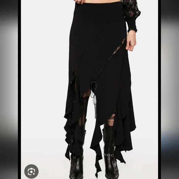 Punk Rave Midi Ruffle Skirt - Picture 1 of 8